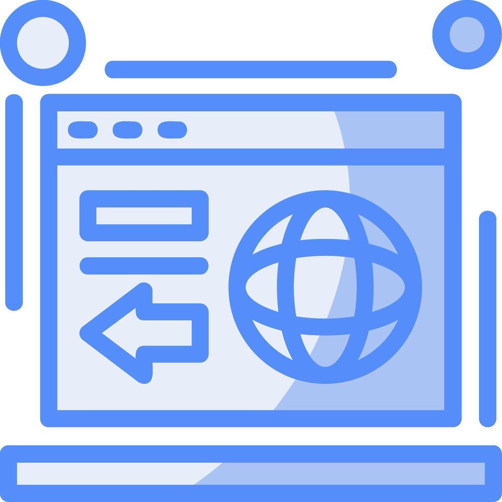 Redirect Line Filled Blue Icon vector