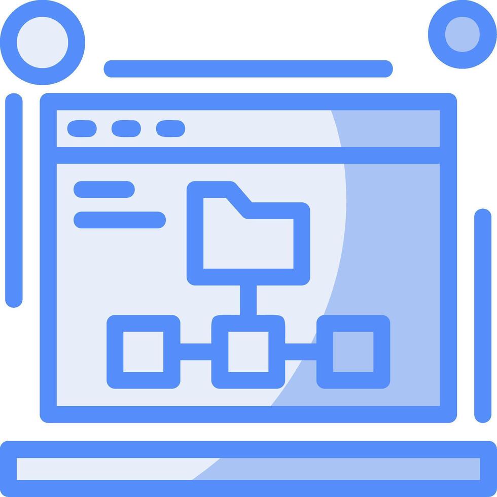 XML sitemap Line Filled Blue Icon vector