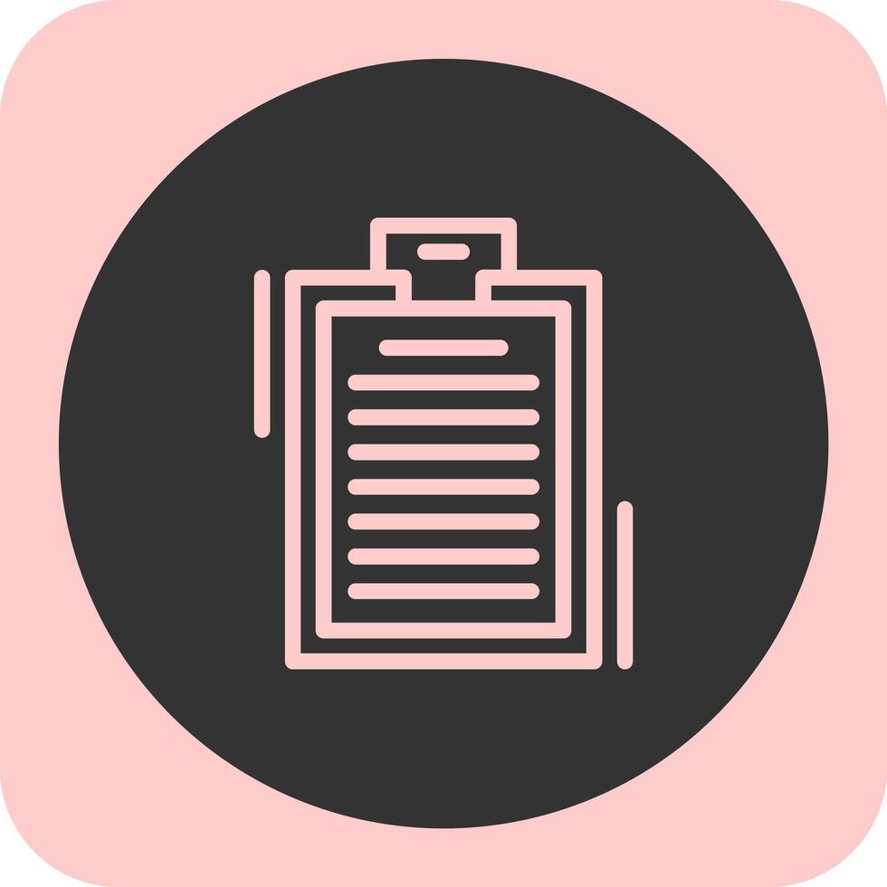 Clipboard Linear Round Icon vector