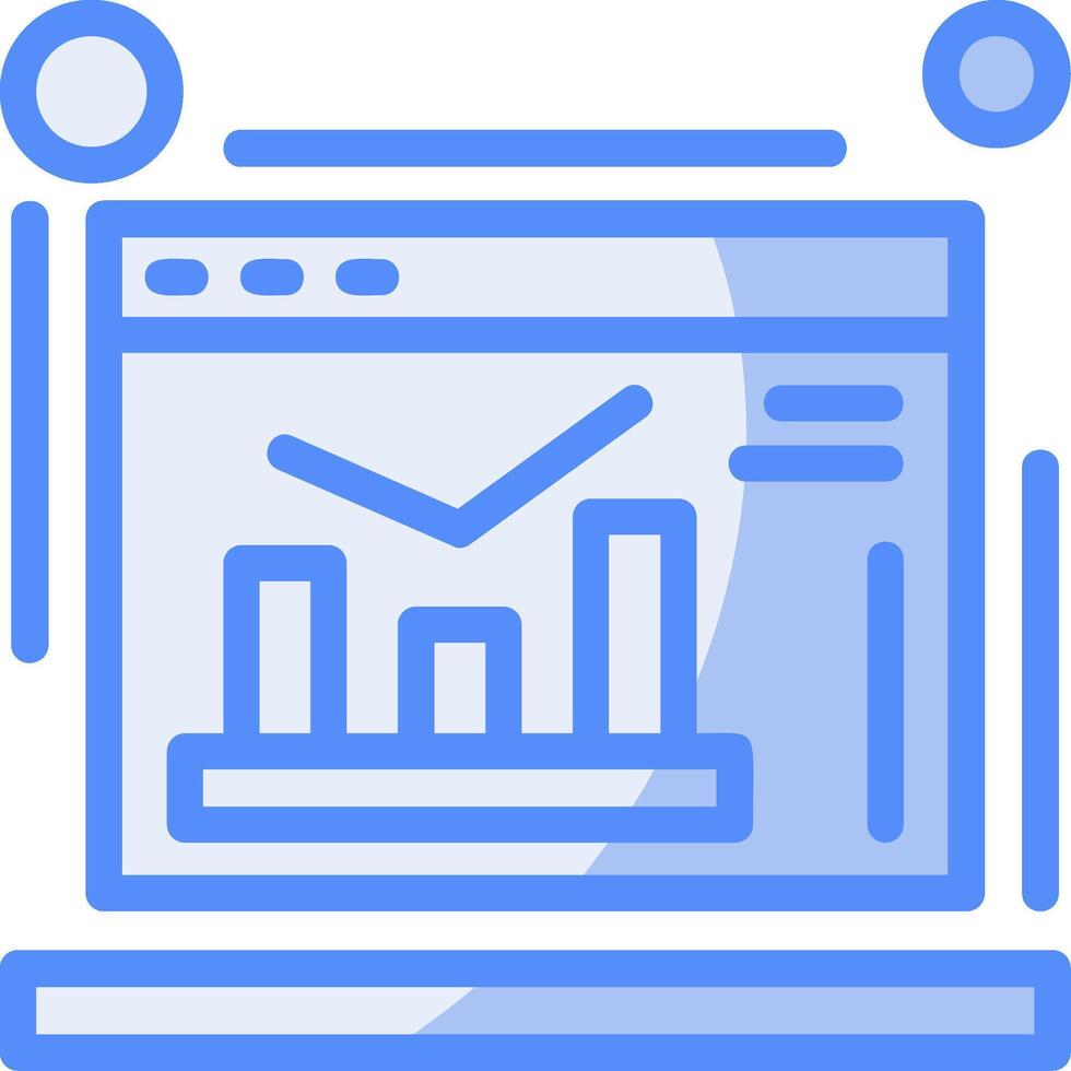 Google Analytics Line Filled Blue Icon vector