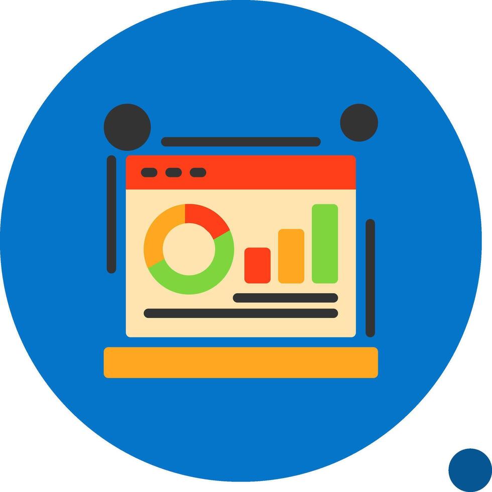 Metrics Flat Shadow Icon vector