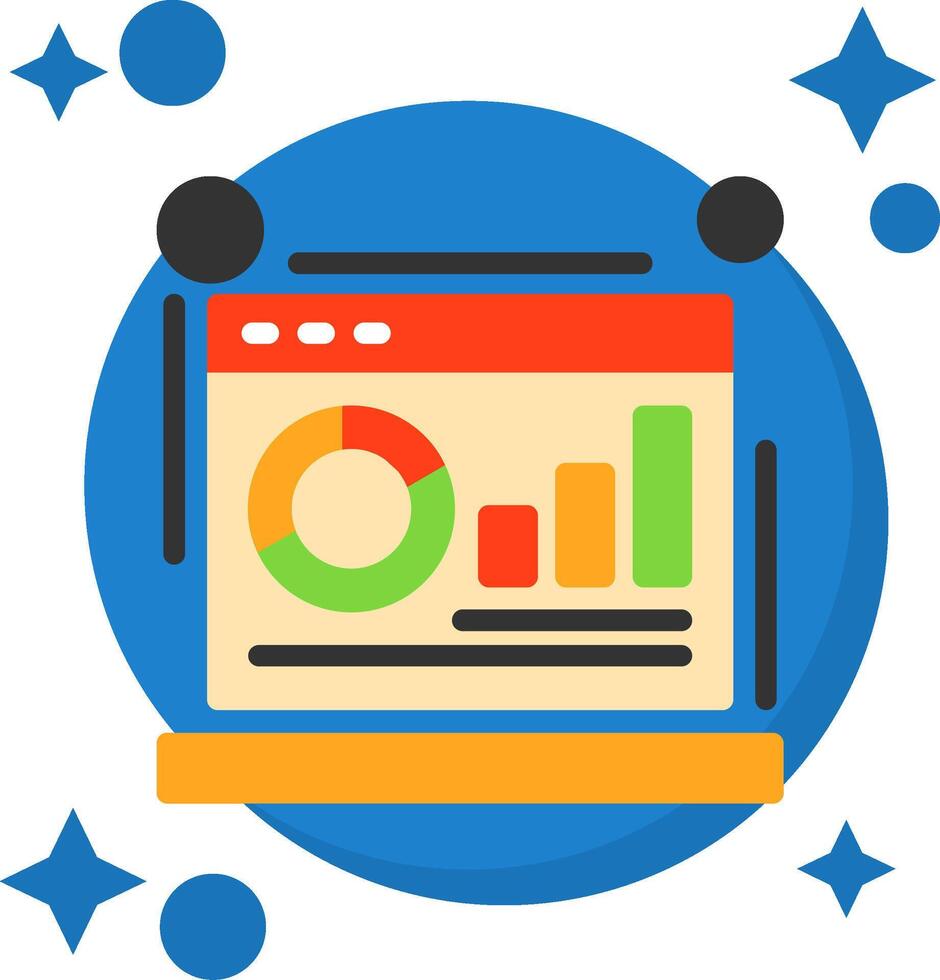 Metrics Tailed Color Icon vector