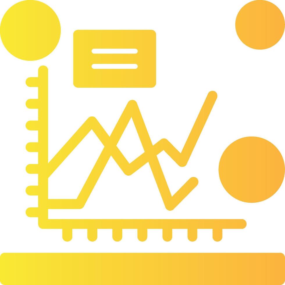 Line chart Solid Multi Gradient Icon vector