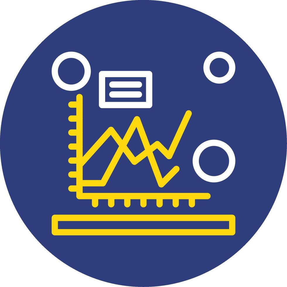 Line chart Dual Line Circle Icon vector