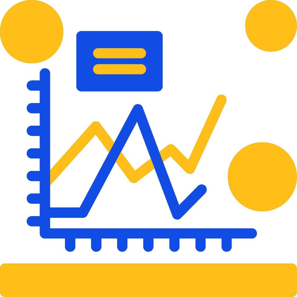 Line chart Flat Two Color Icon vector