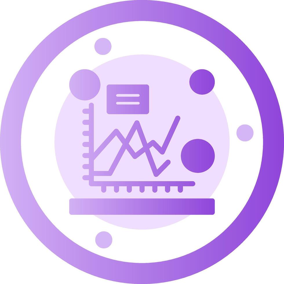 Line chart Glyph Gradient Icon vector