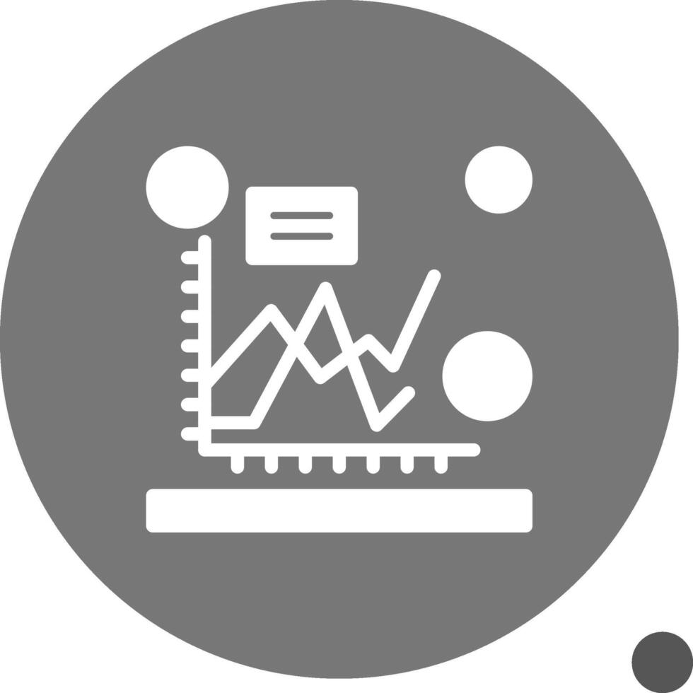 Line chart Glyph Shadow Icon vector