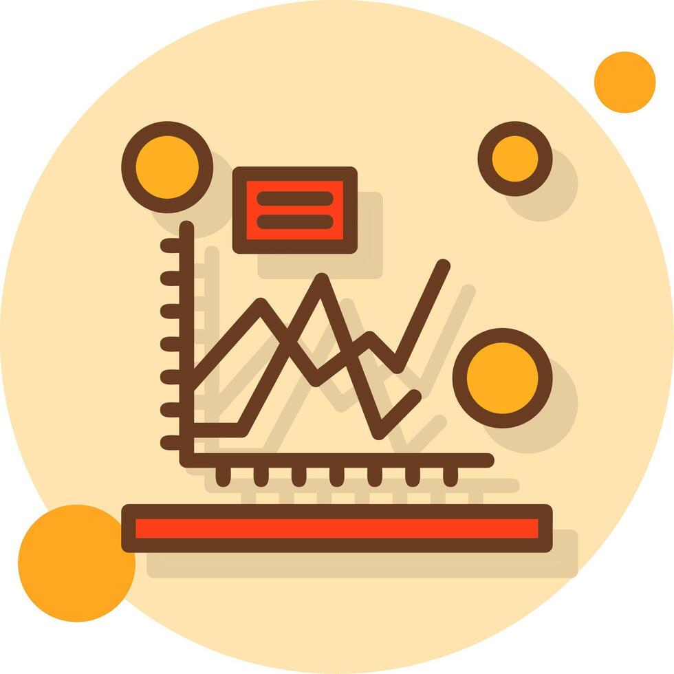 Line chart Filled Shadow Circle Icon vector