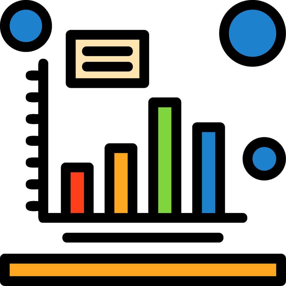 Bar chart Line Filled Icon vector