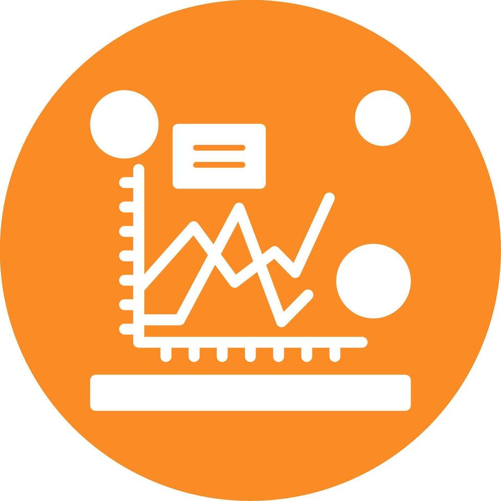 Line chart Glyph Circle Icon vector