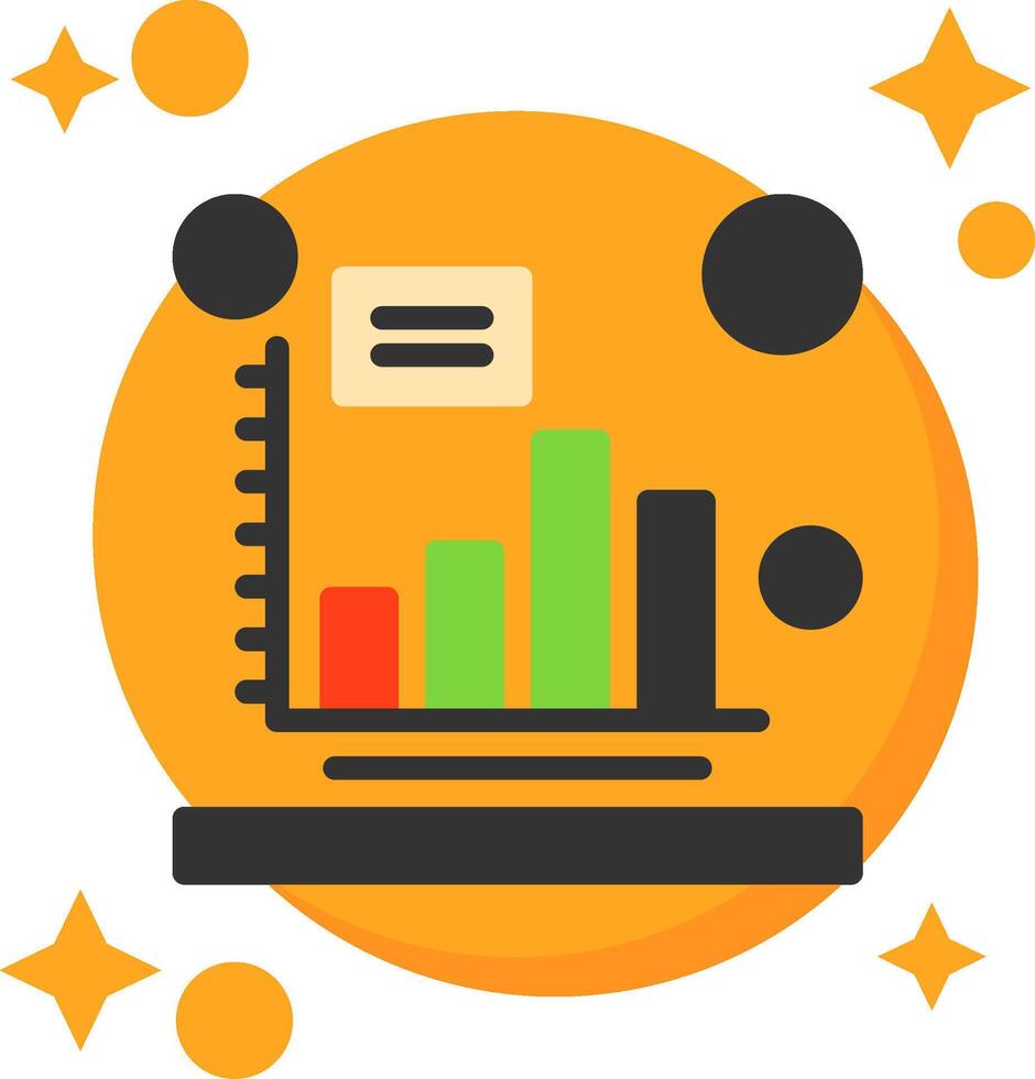 Bar chart Tailed Color Icon vector