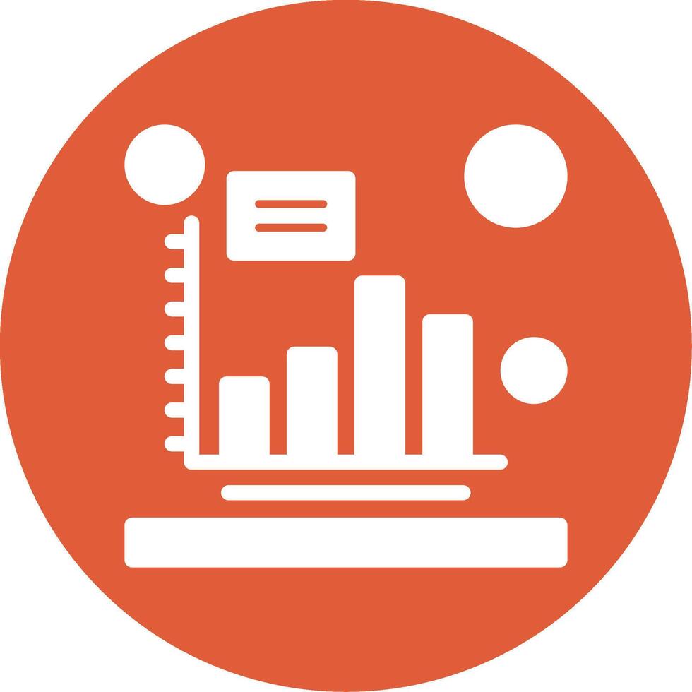 Bar chart Glyph Circle Icon vector