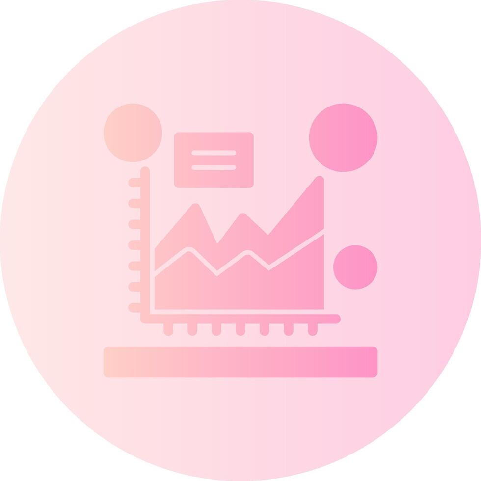 Area chart Gradient Circle Icon vector