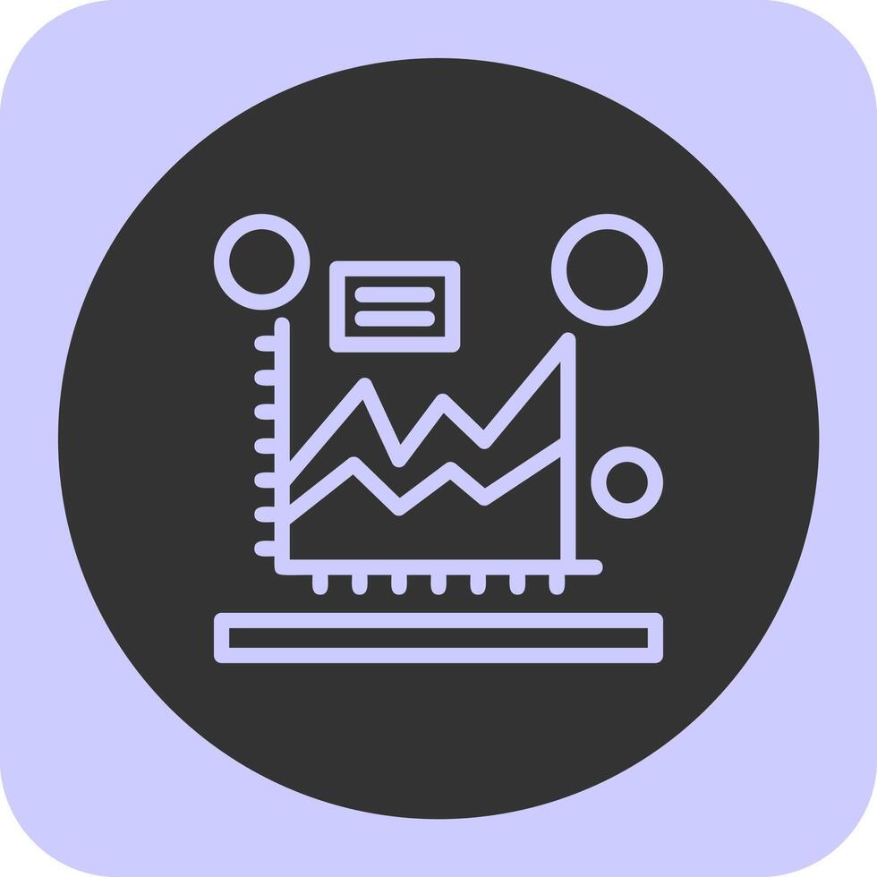 Area chart Linear Round Icon vector