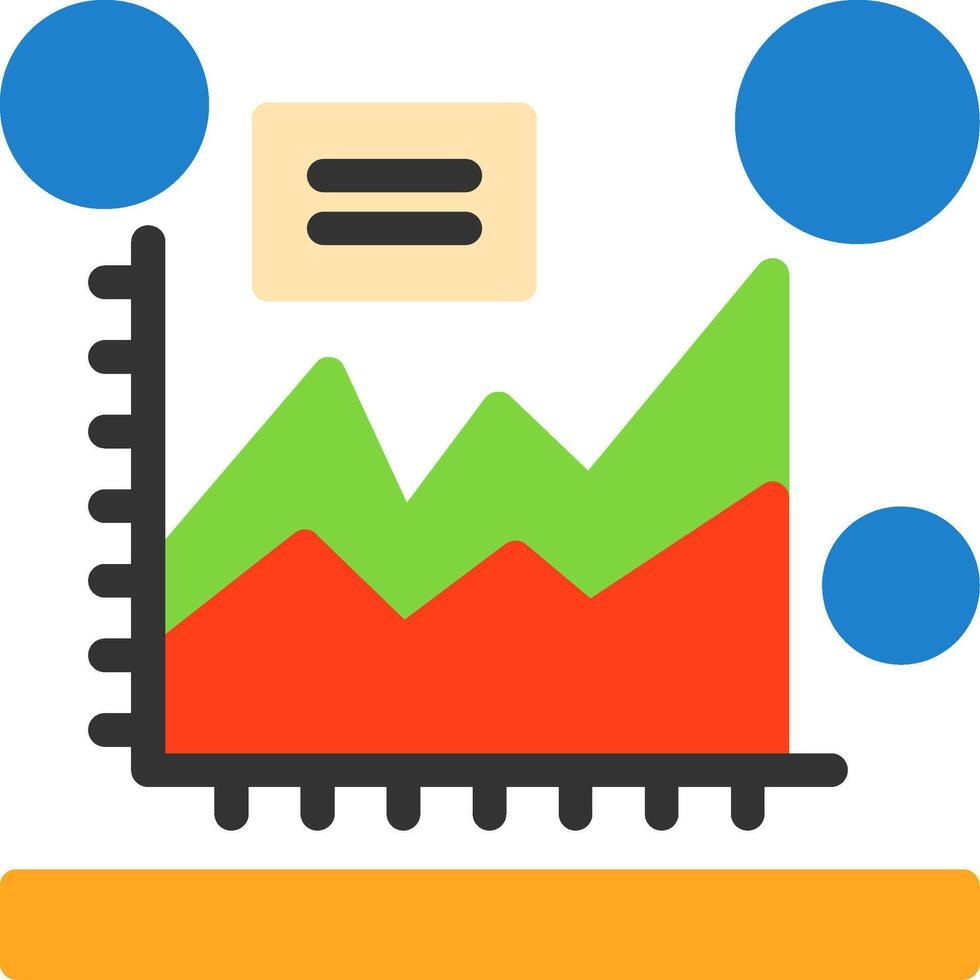 Area chart Flat Icon vector