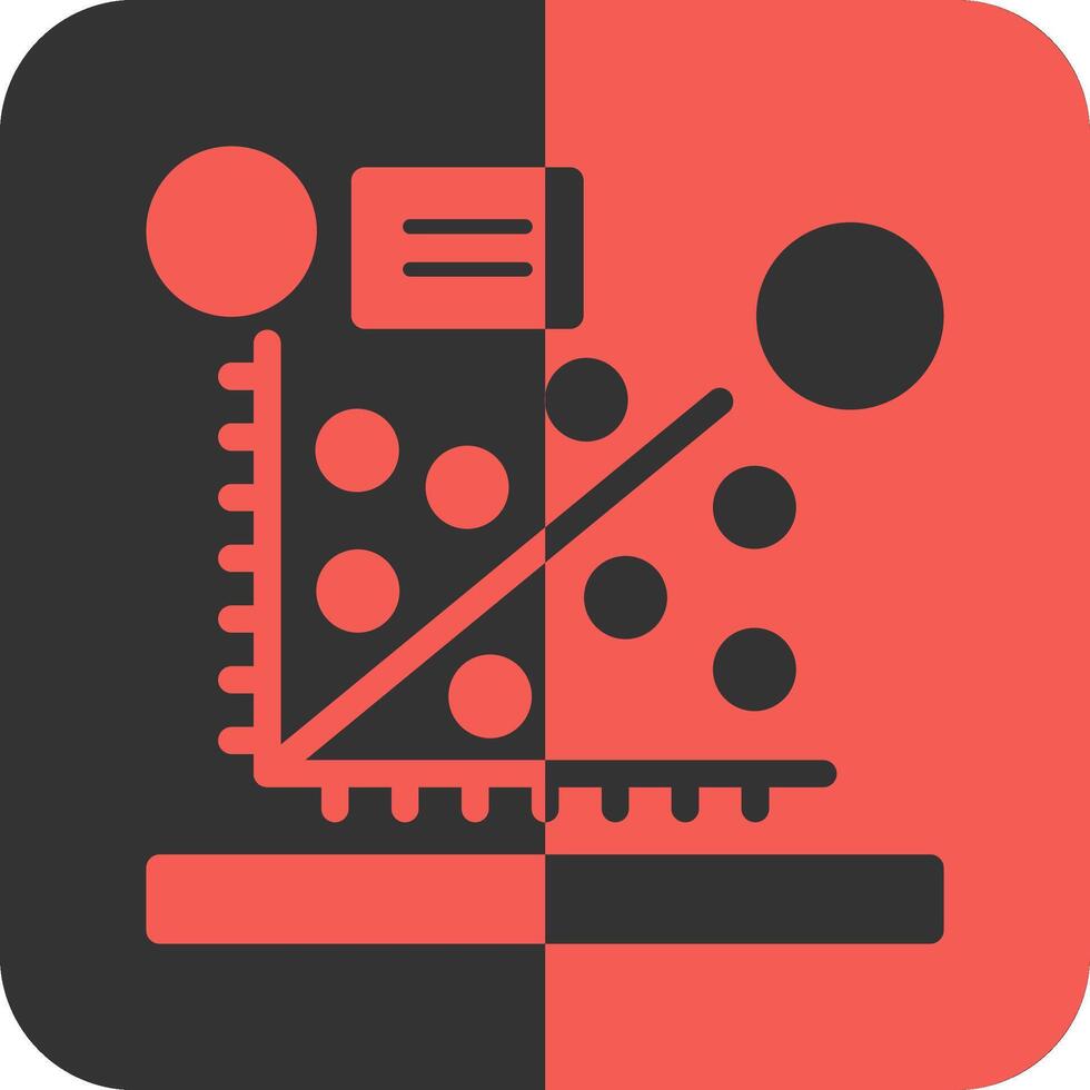 Scatter plot Red Inverse Icon vector