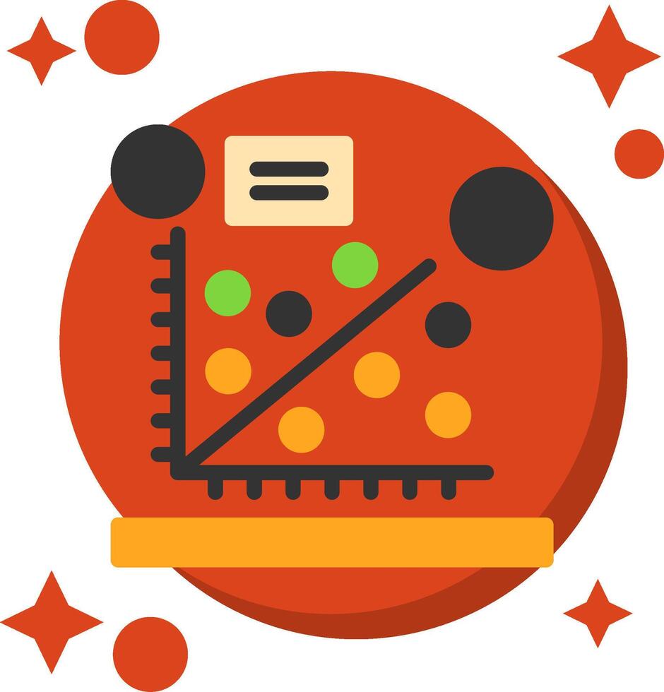Scatter plot Tailed Color Icon vector