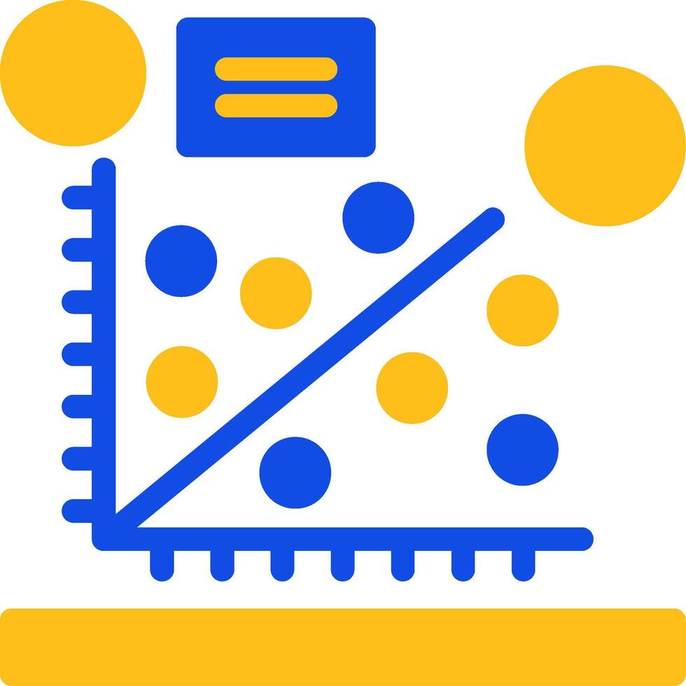 Scatter plot Flat Two Color Icon vector