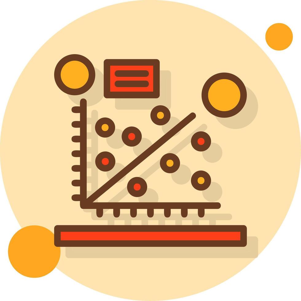 Scatter plot Filled Shadow Circle Icon vector