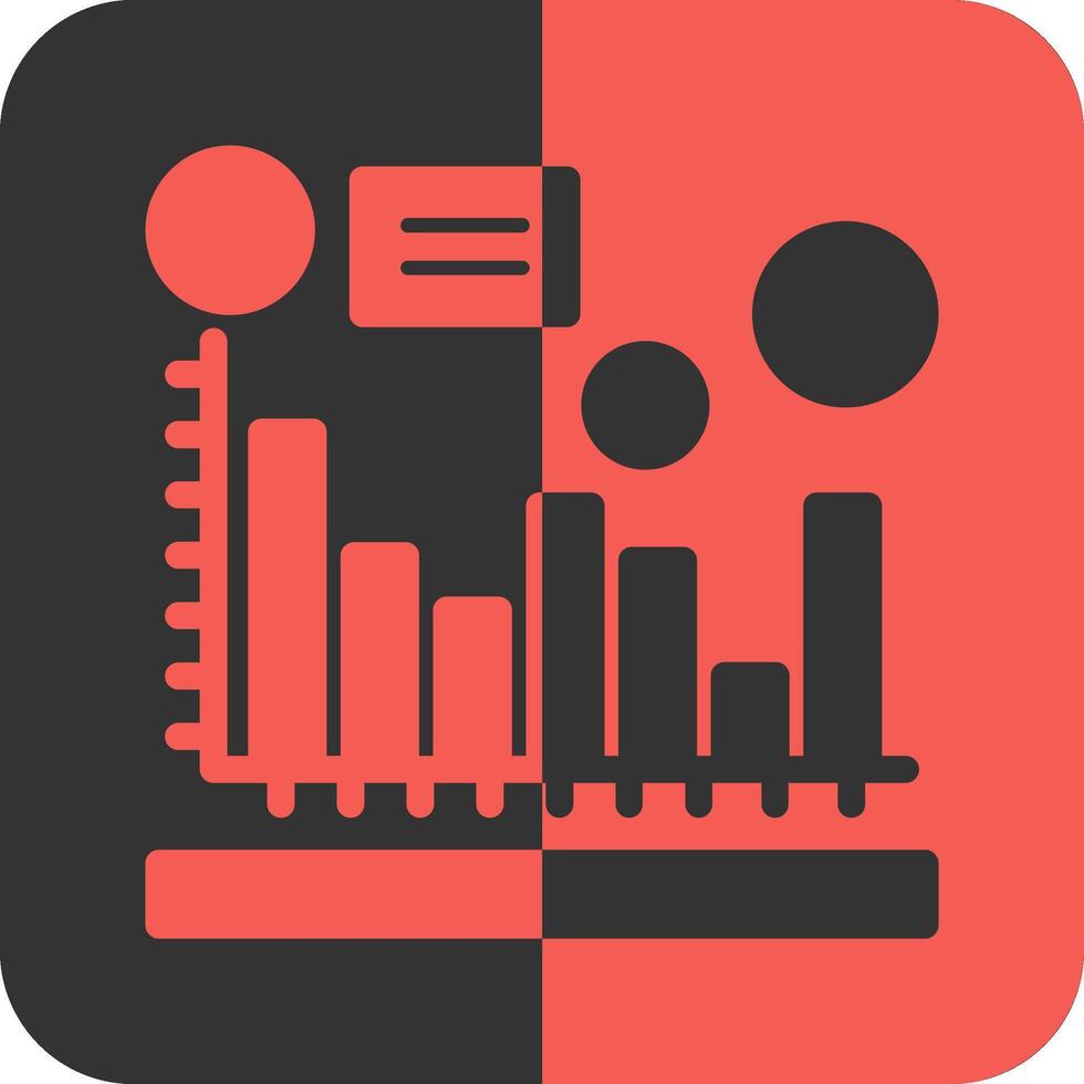 Histogram Red Inverse Icon vector