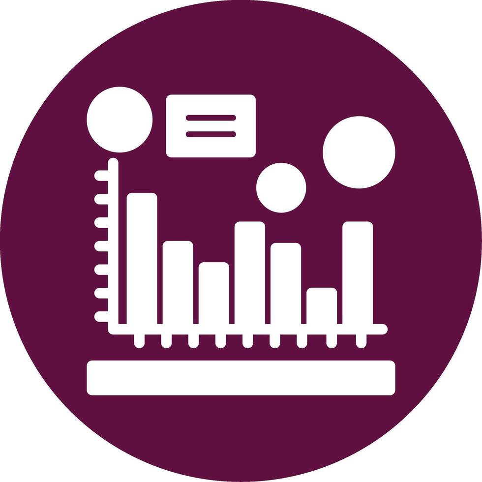 Histogram Glyph Circle Icon vector