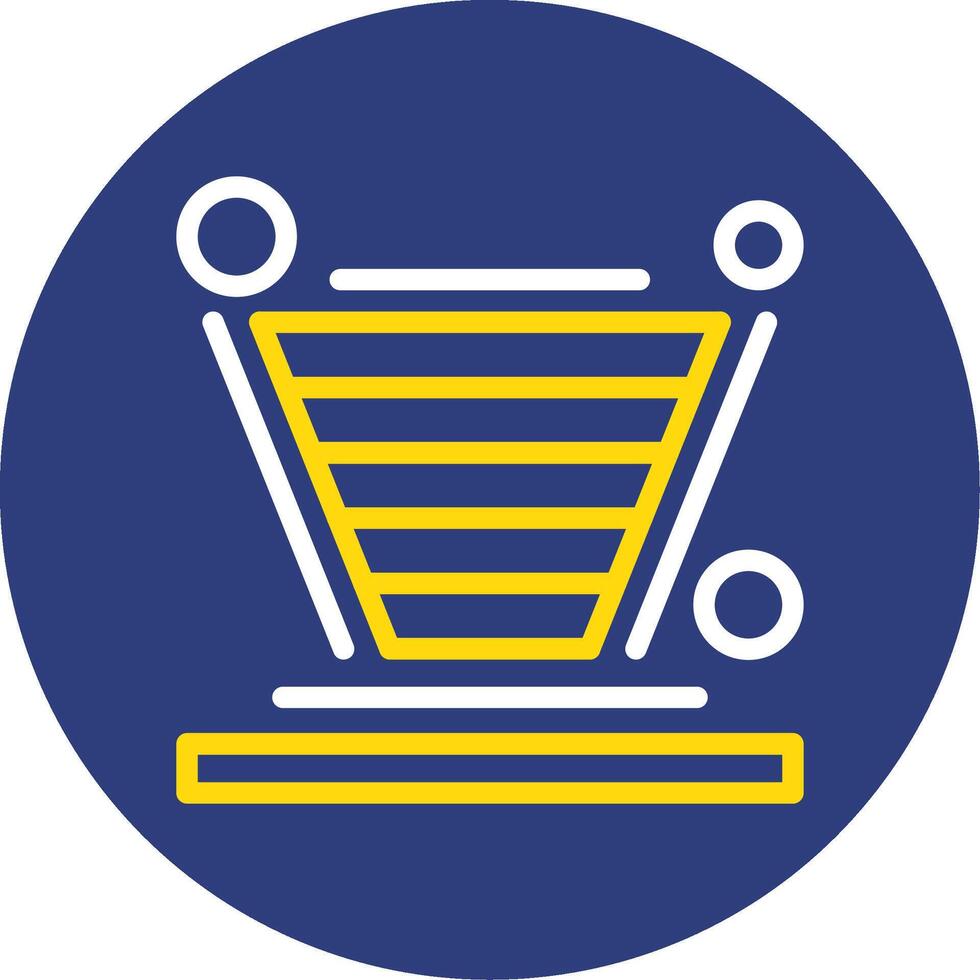 Funnel chart Dual Line Circle Icon vector