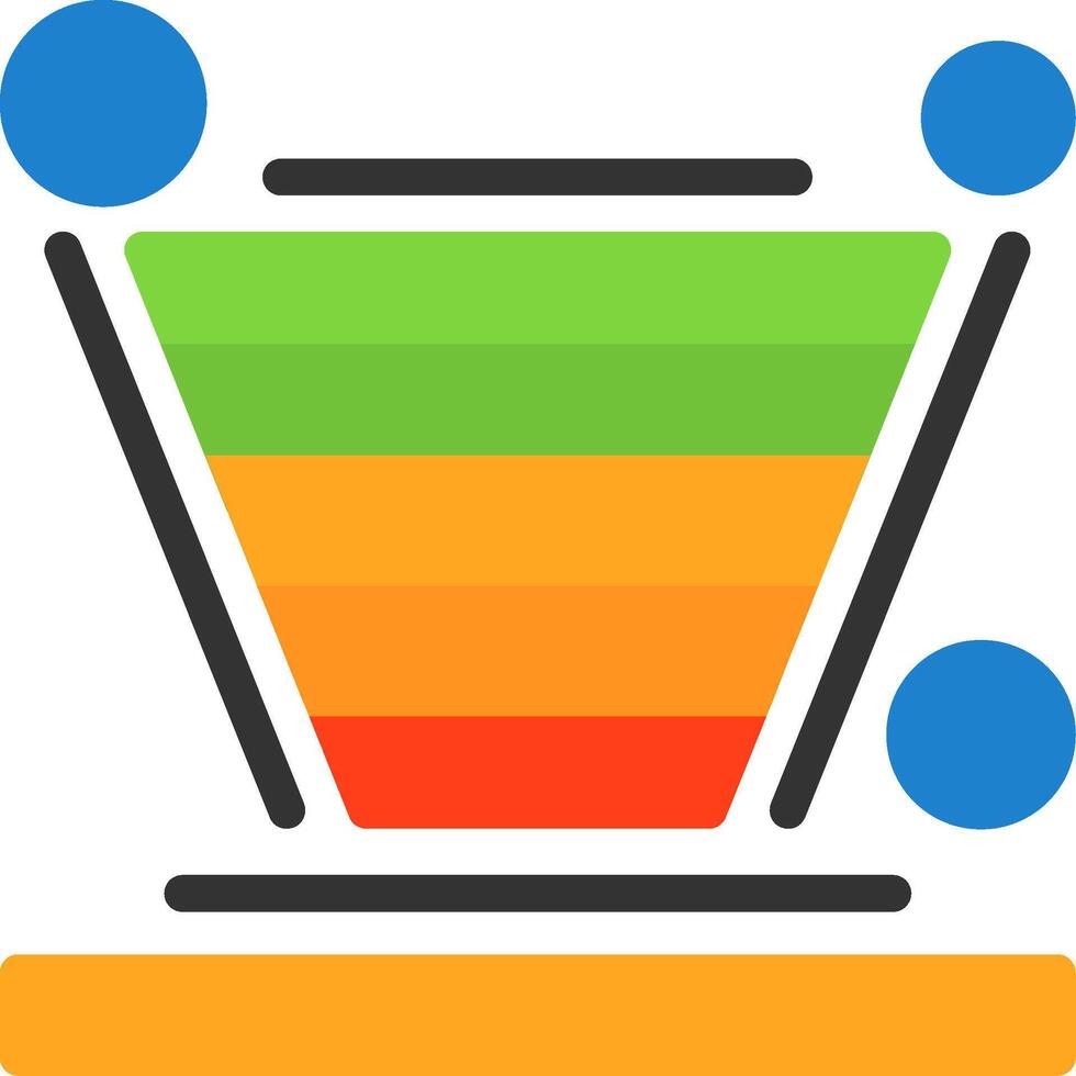 Funnel chart Flat Icon vector