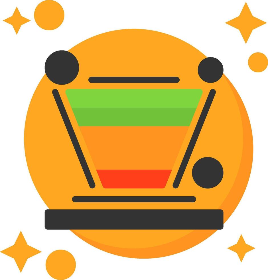 Funnel chart Tailed Color Icon vector