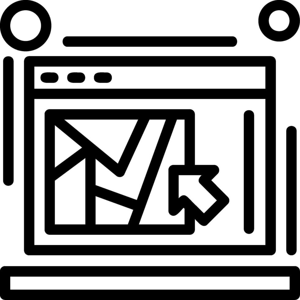 Click map Line Icon vector