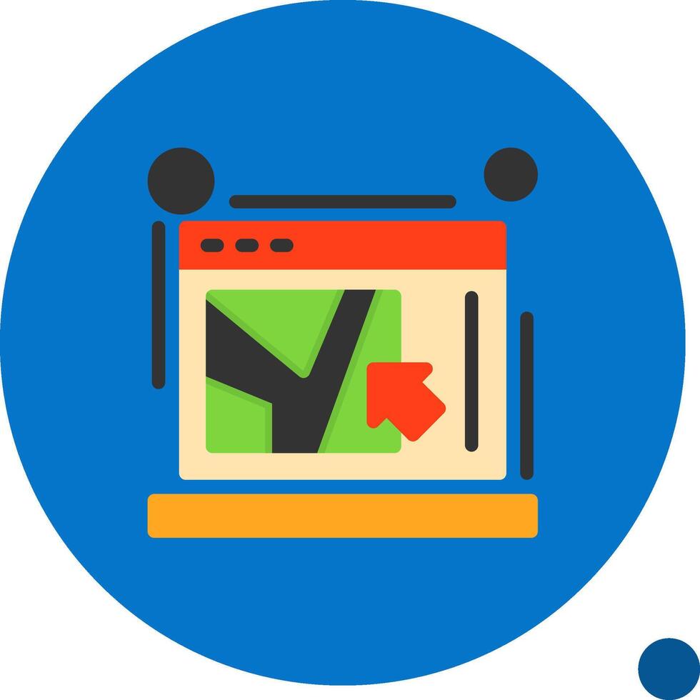 Click map Flat Shadow Icon vector