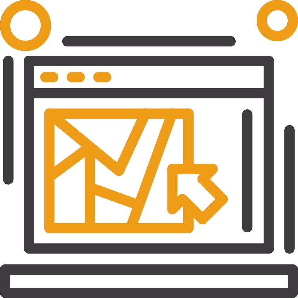Click map Line Two Color Icon vector