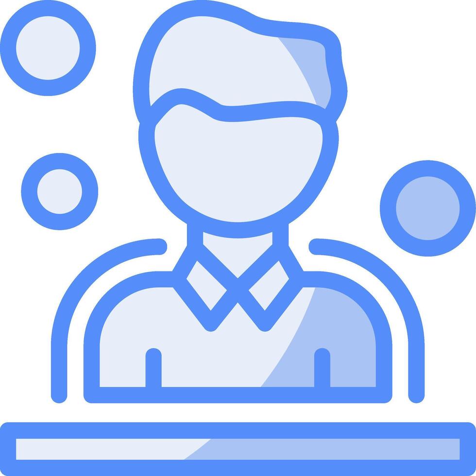 Users Line Filled Blue Icon vector