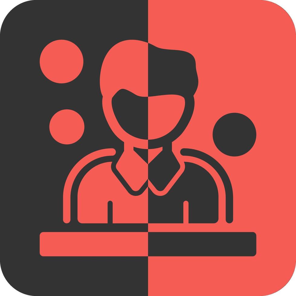 Users Red Inverse Icon vector