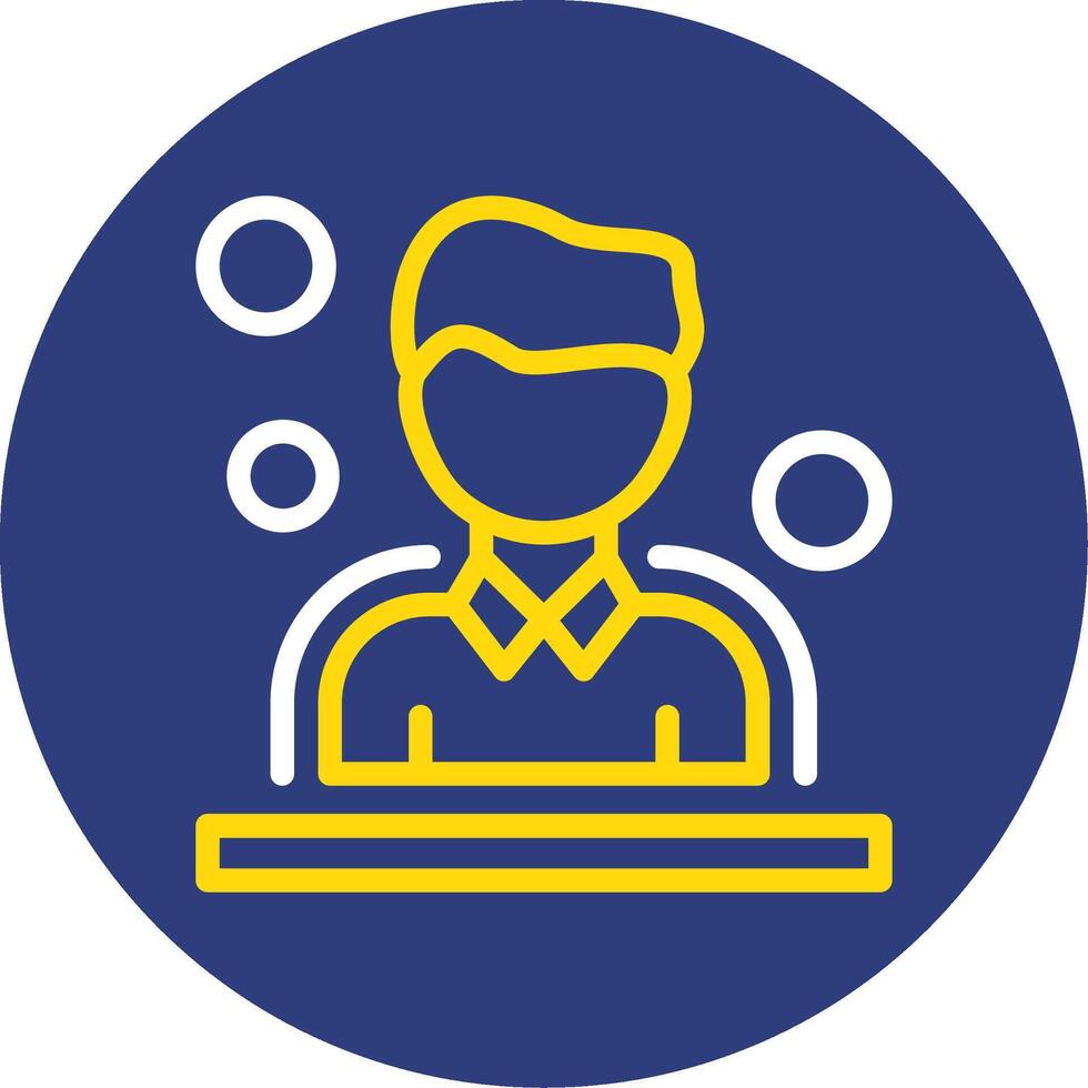 Users Dual Line Circle Icon vector