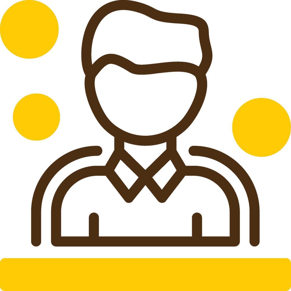 Users Yellow Lieanr Circle Icon vector