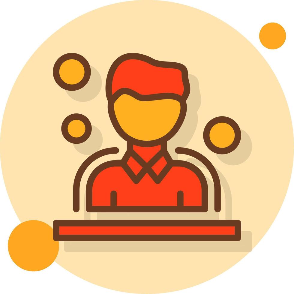 Users Filled Shadow Circle Icon vector