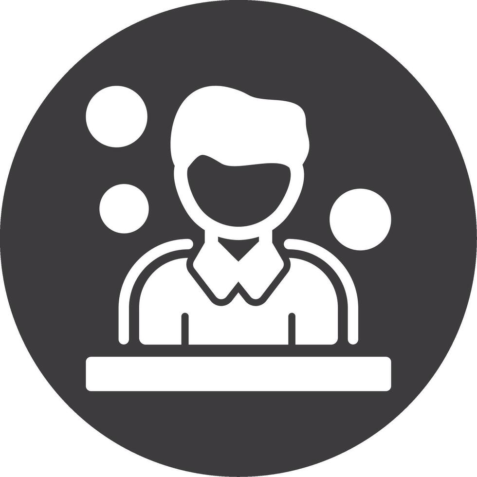Users Glyph Circle Icon vector