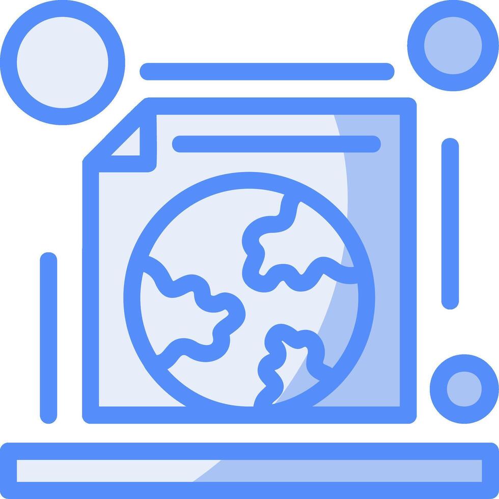 Geography Line Filled Blue Icon vector