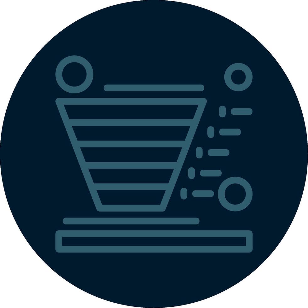 Conversion funnel Line Multi color Icon vector
