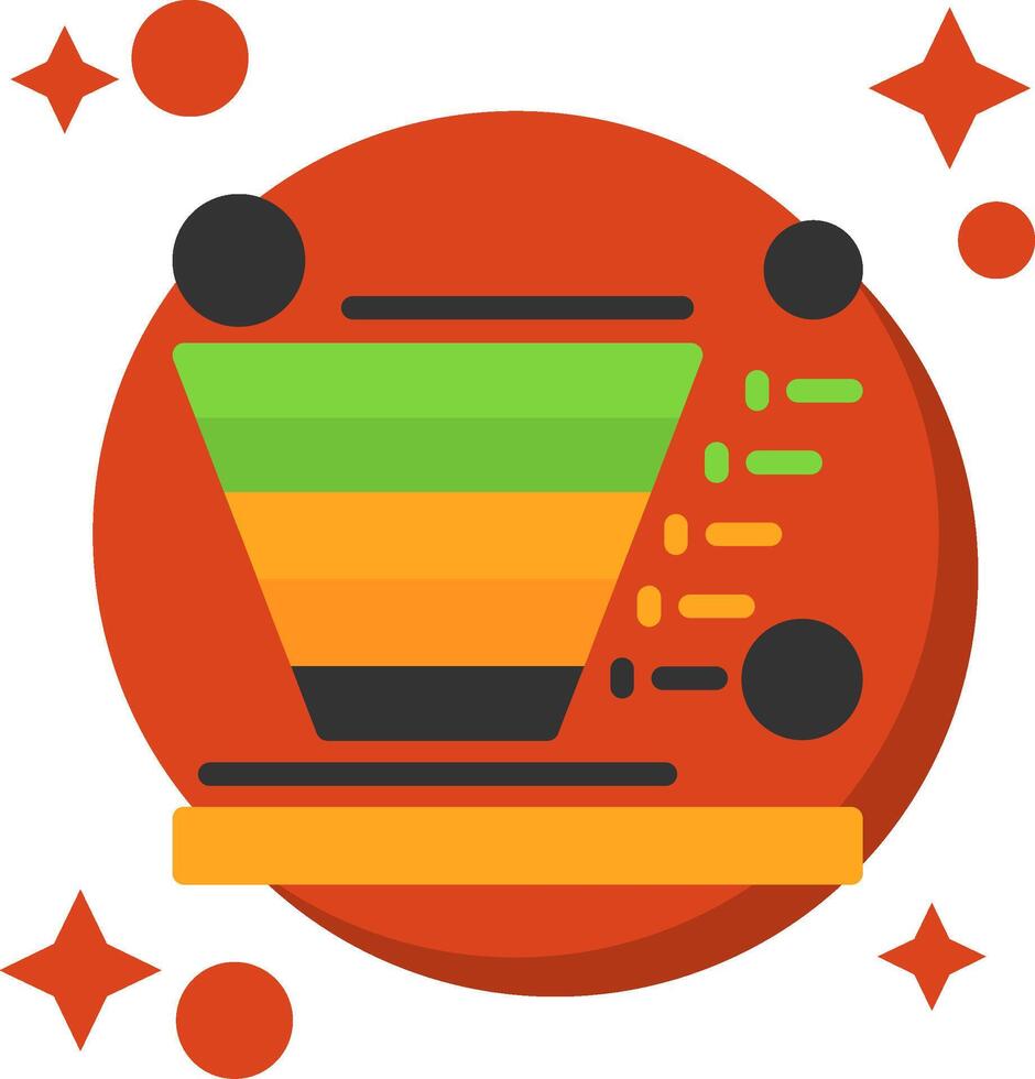 Conversion funnel Tailed Color Icon vector