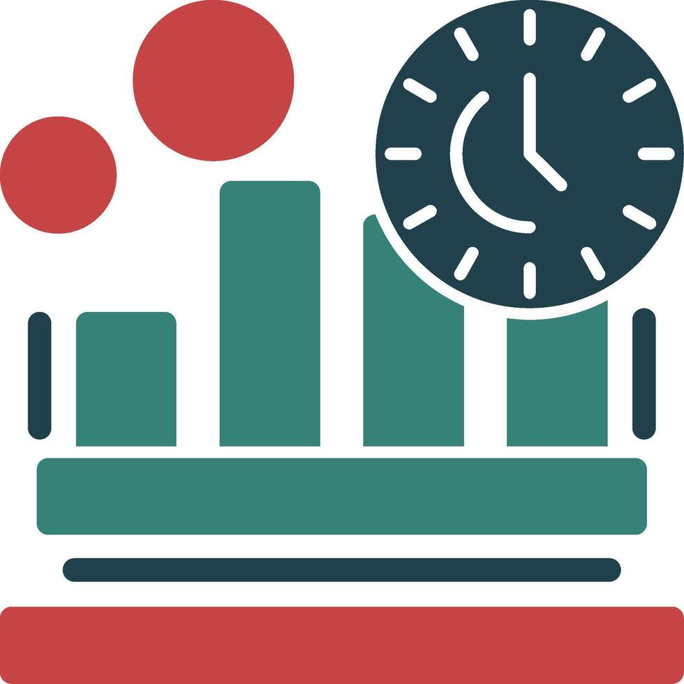 Real-time data Glyph Two Color Icon vector