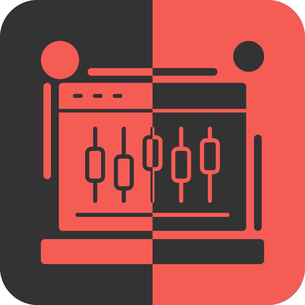Social media analytics Red Inverse Icon vector