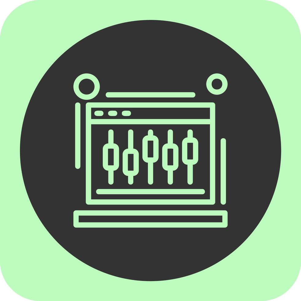 Social media analytics Linear Round Icon vector