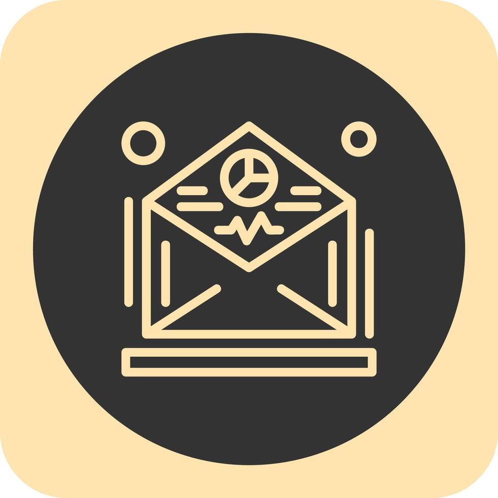 Email marketing analytics Linear Round Icon vector