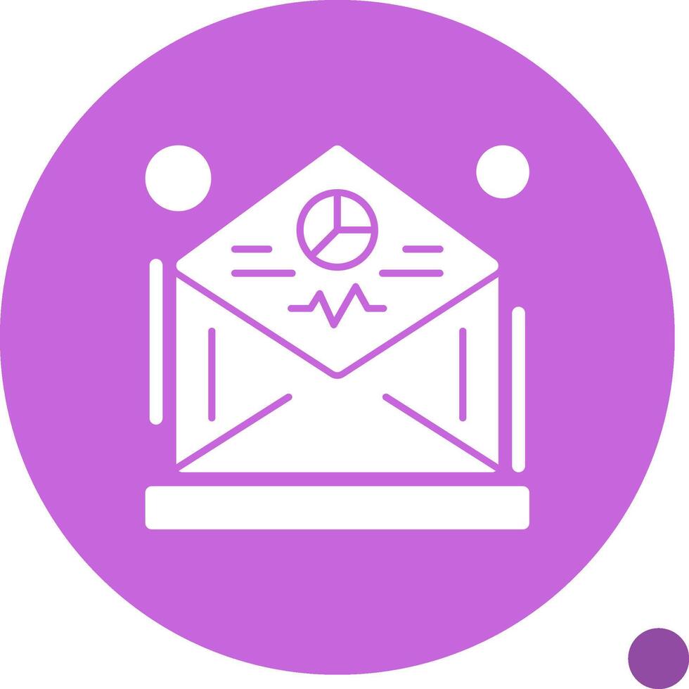 Email marketing analytics Glyph Shadow Icon vector