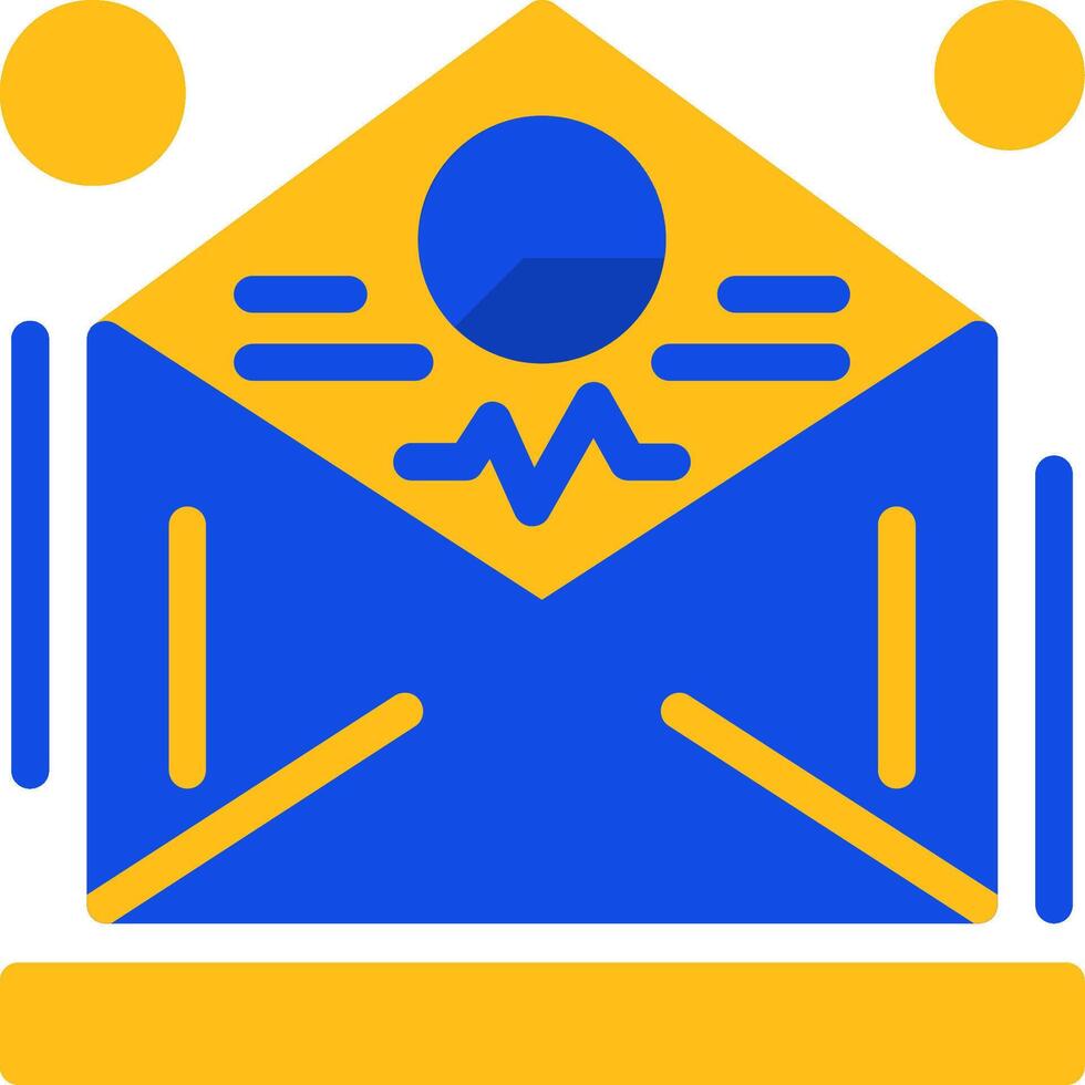 correo electrónico márketing analítica plano dos color icono vector
