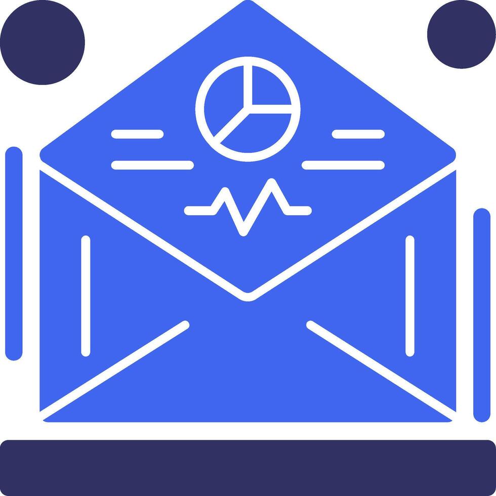 Email marketing analytics Solid Two Color Icon vector