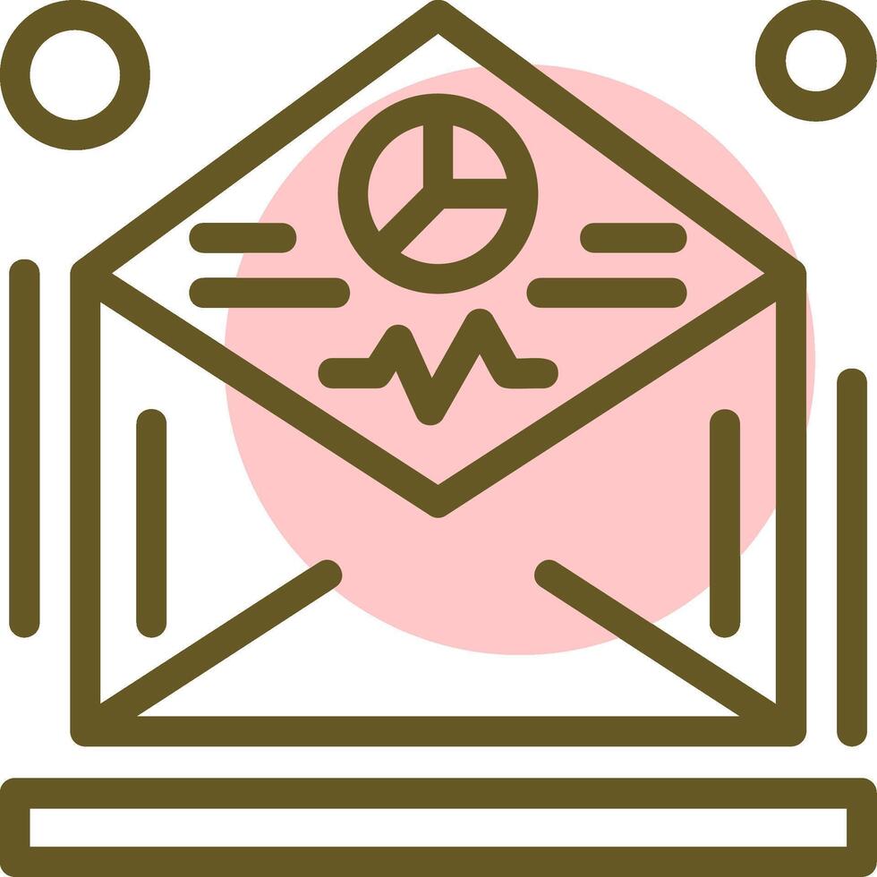 Email marketing analytics Linear Circle Icon vector