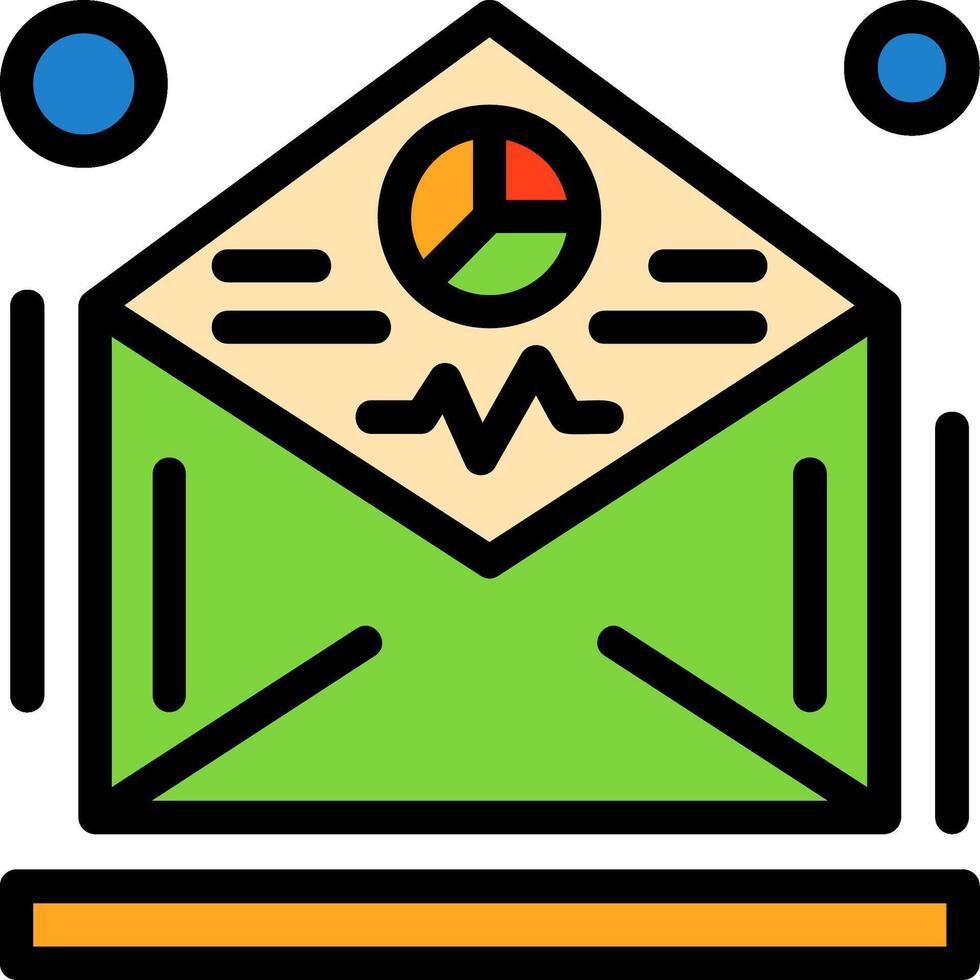 Email marketing analytics Line Filled Icon vector