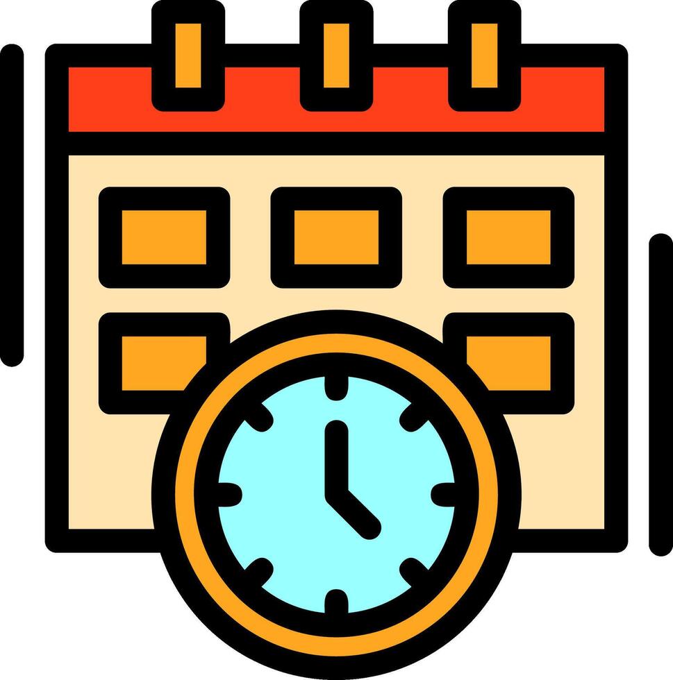 DeadLine Filled Line Filled Icon vector